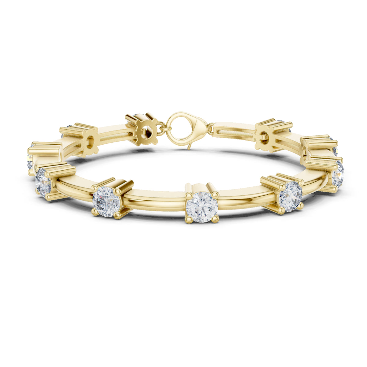 Vintage Round Cut Diamond Prong Set Elegant Cluster Dainty Wedding Bracelet For Women's In 4K Solid Gold - HIGHCARAT DIAMONDS