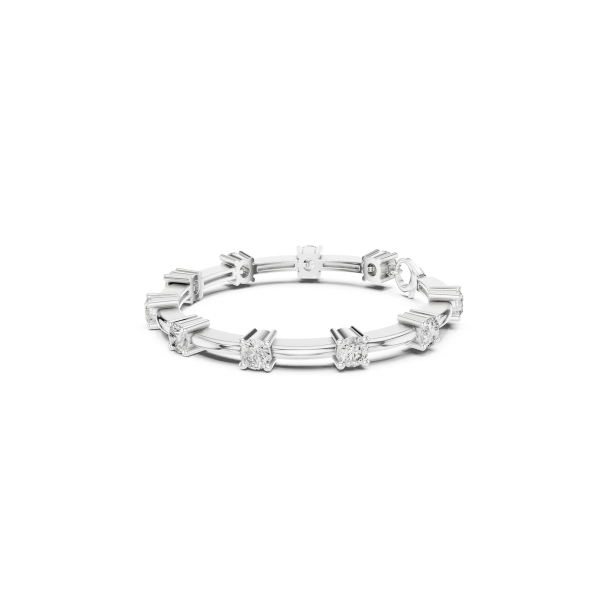 Vintage Round Cut Diamond Prong Set Elegant Cluster Dainty Wedding Bracelet For Women's In 4K Solid Gold - HIGHCARAT DIAMONDS