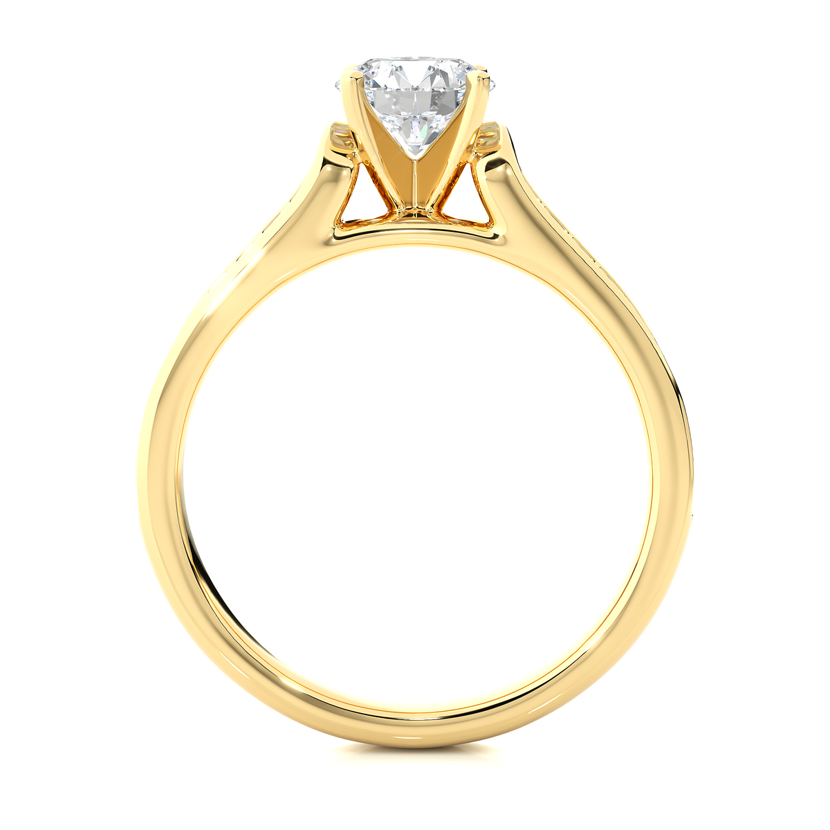 Round Cut Lab Grown Diamond Ring 1.29 CT IGI Certified Pave & Side Stones Anniversary ring her - HIGHCARAT DIAMONDS