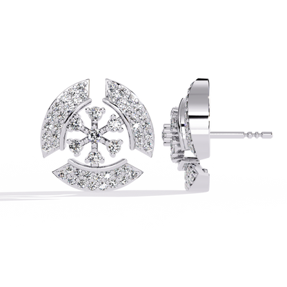 Round Lab Grown Diamond Screw Back Earrings Close-Up Detail