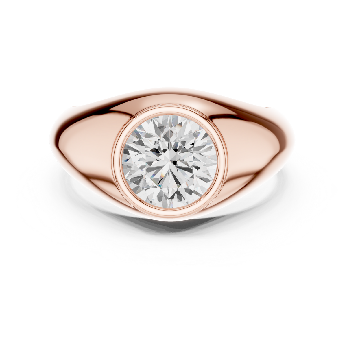 2.00 Ct Round Shape Lab grown Diamond 10k Solid White Shinny Gold Wedding Wear Men's Ring - HIGHCARAT DIAMONDS