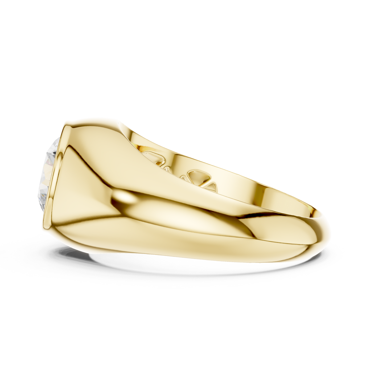2.00 Ct Round Shape Lab grown Diamond 10k Solid White Shinny Gold Wedding Wear Men's Ring - HIGHCARAT DIAMONDS