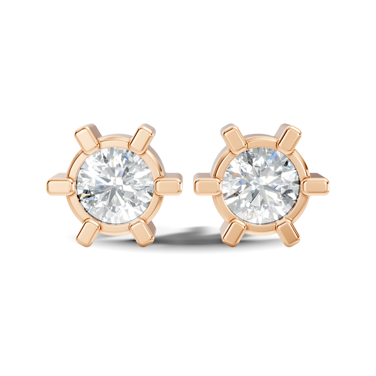 14k Solid Gold Lab Grown Diamond Round Shape Stunning New Vintage Earrings For Anniversary Gift - HIGHCARAT DIAMONDS