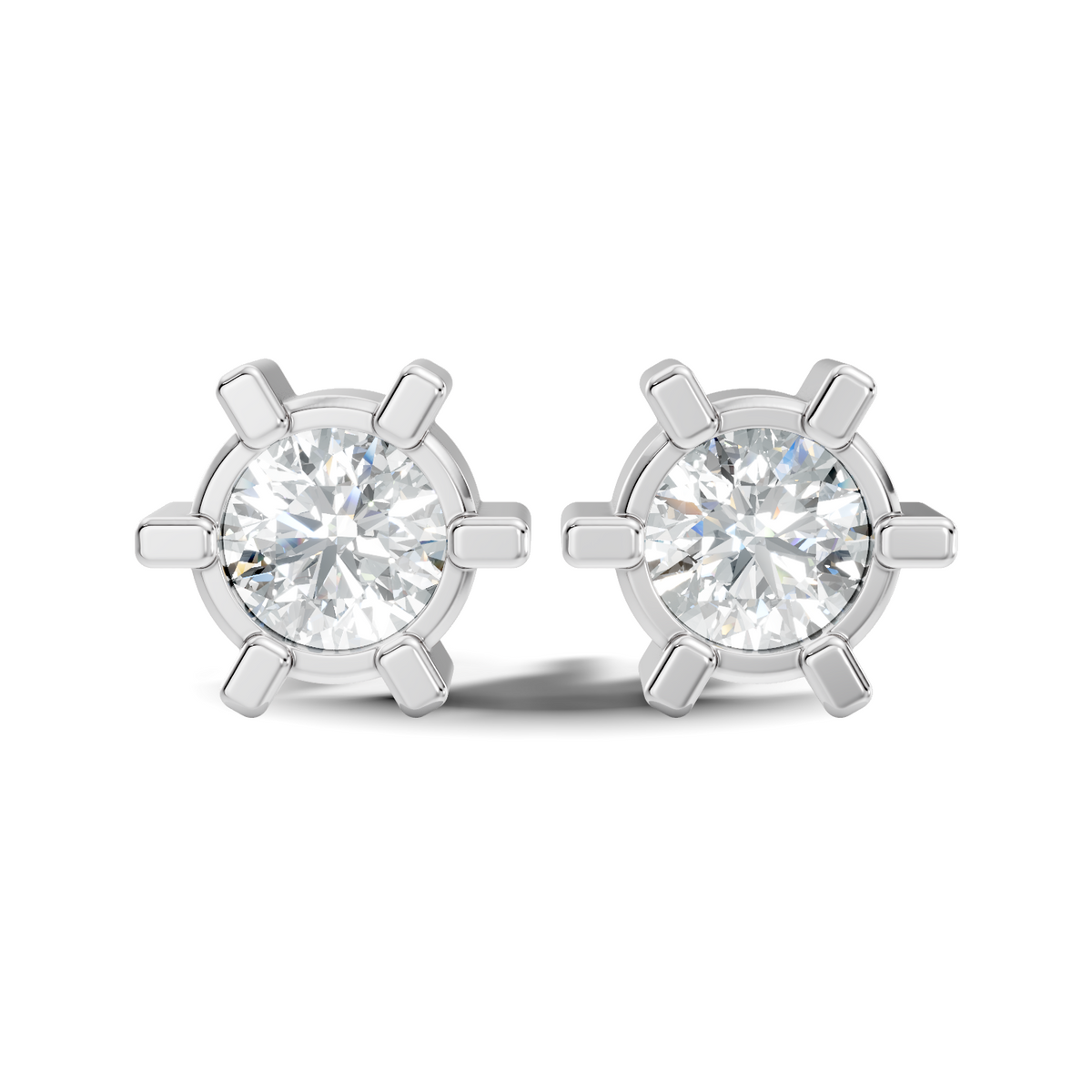 14k Solid Gold Lab Grown Diamond Round Shape Stunning New Vintage Earrings For Anniversary Gift - HIGHCARAT DIAMONDS