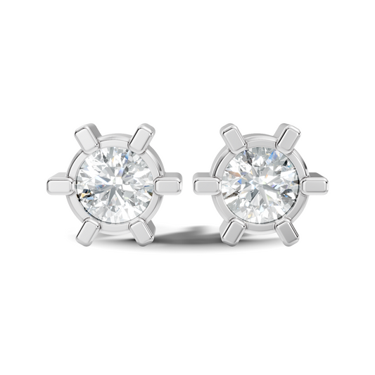 14k Solid Gold Lab Grown Diamond Round Shape Stunning New Vintage Earrings For Anniversary Gift - HIGHCARAT DIAMONDS