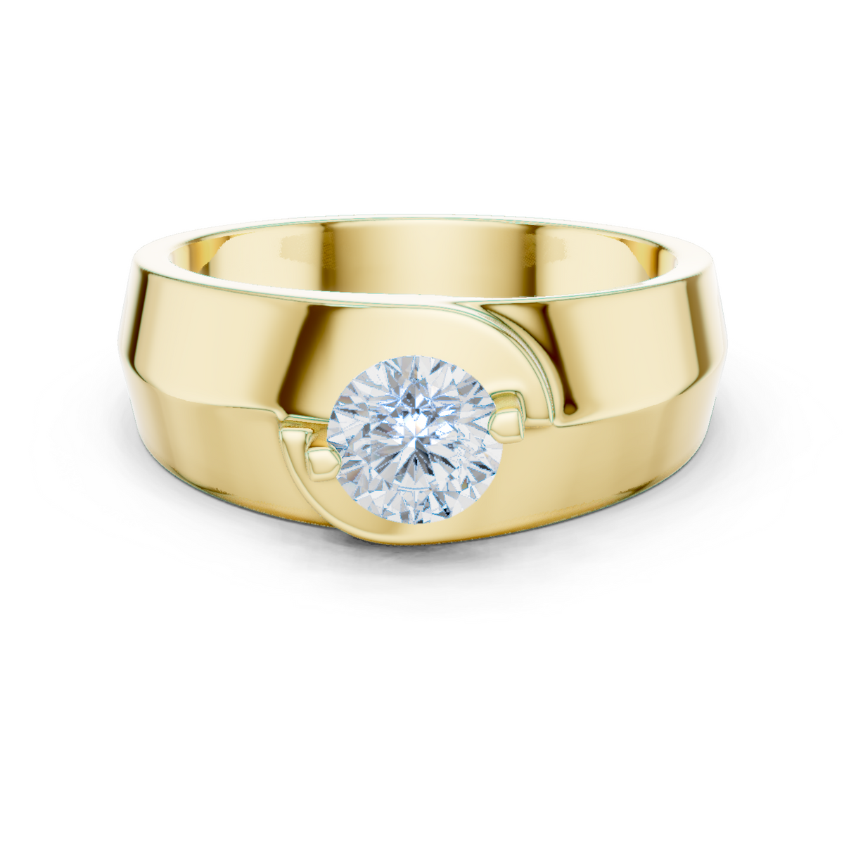 Round Shape Lab Grown Diamond Solitaire Vintage Fabulous Unique Type Diamond Ring for men Daily wear - HIGHCARAT DIAMONDS