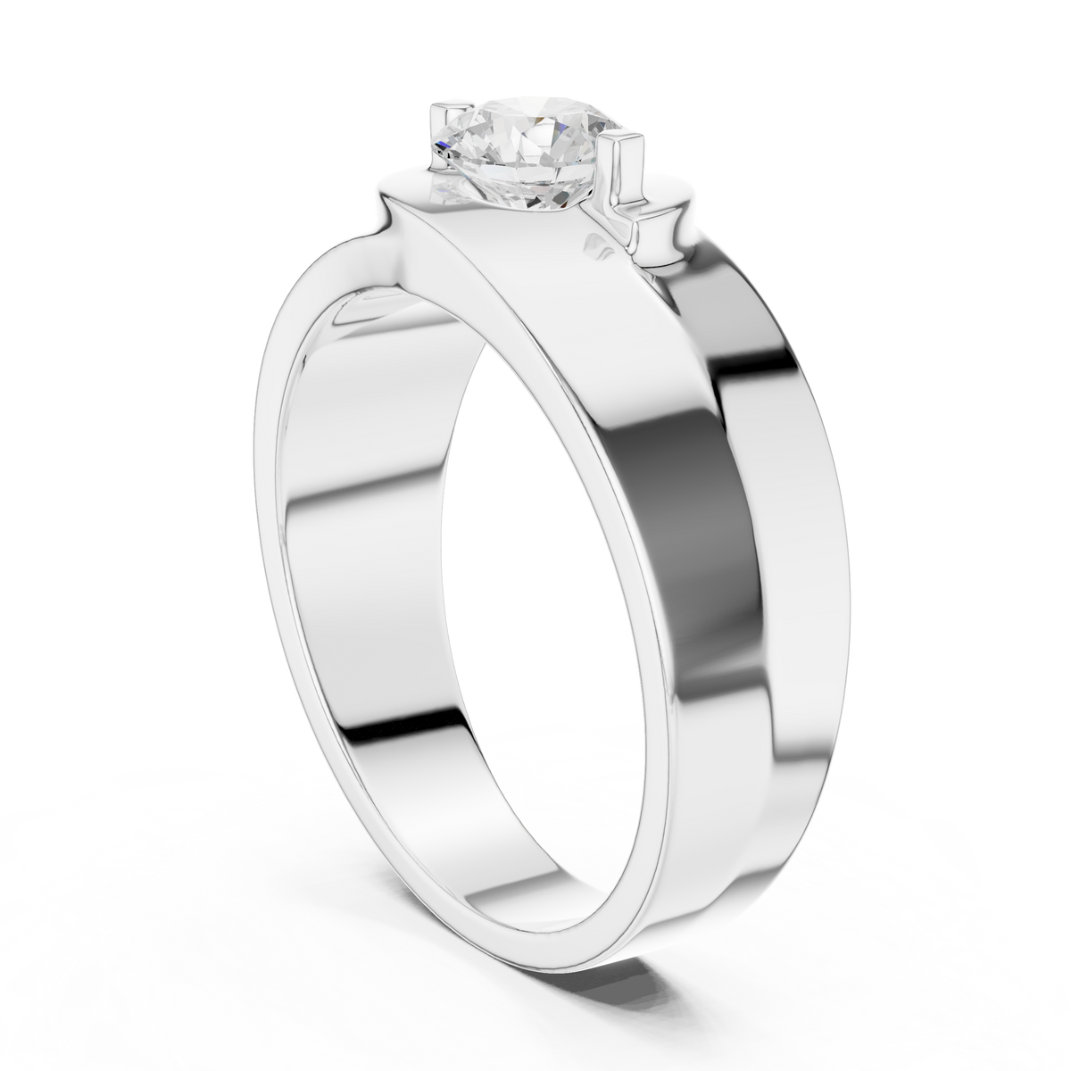 Round Shape Lab Grown Diamond Solitaire Vintage Fabulous Unique Type Diamond Ring for men Daily wear - HIGHCARAT DIAMONDS