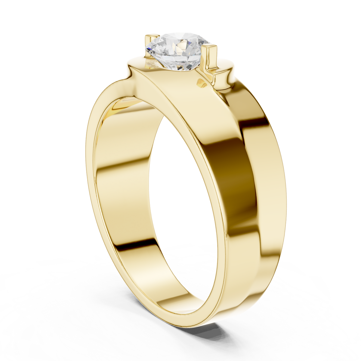Round Shape Lab Grown Diamond Solitaire Vintage Fabulous Unique Type Diamond Ring for men Daily wear - HIGHCARAT DIAMONDS