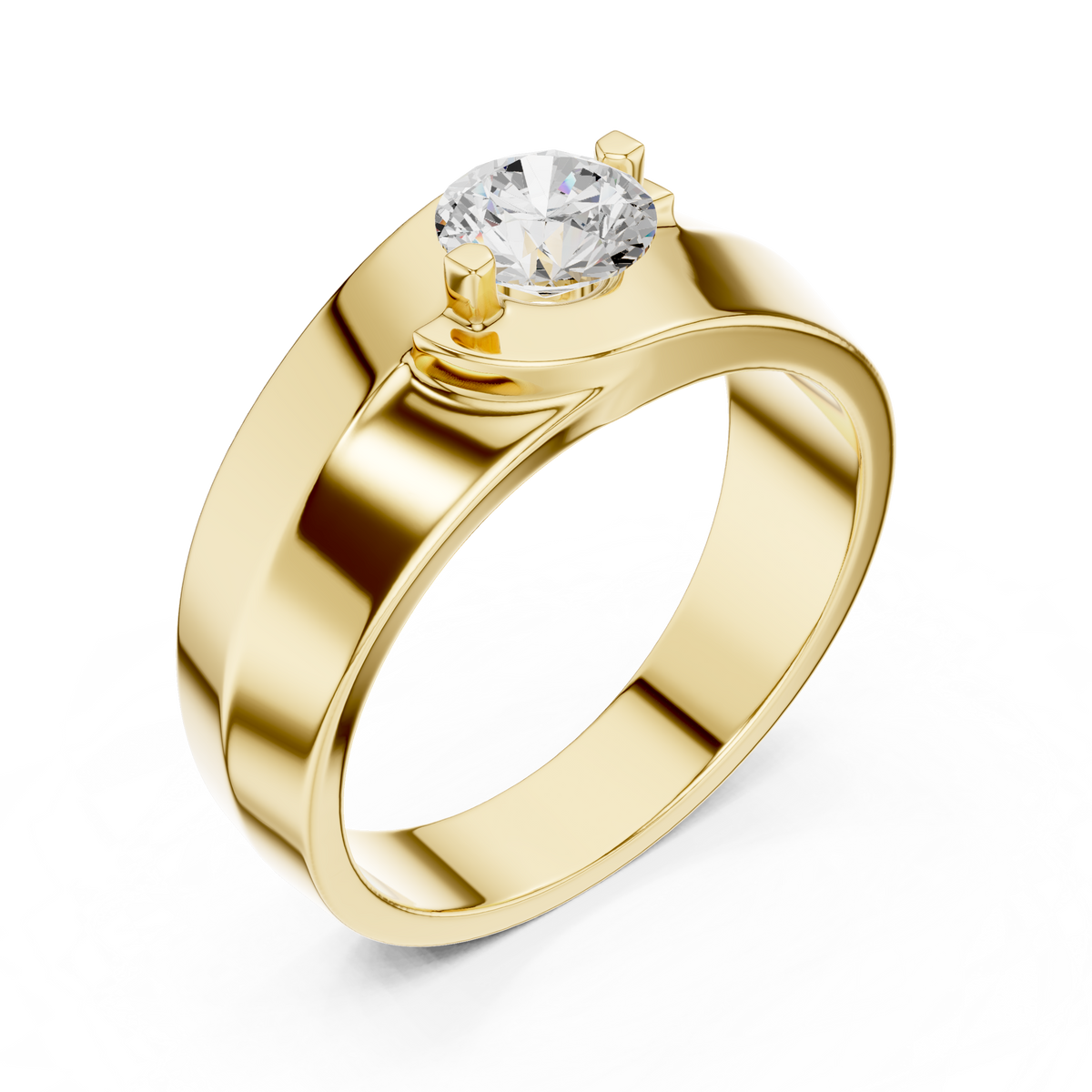 Round Shape Lab Grown Diamond Solitaire Vintage Fabulous Unique Type Diamond Ring for men Daily wear - HIGHCARAT DIAMONDS