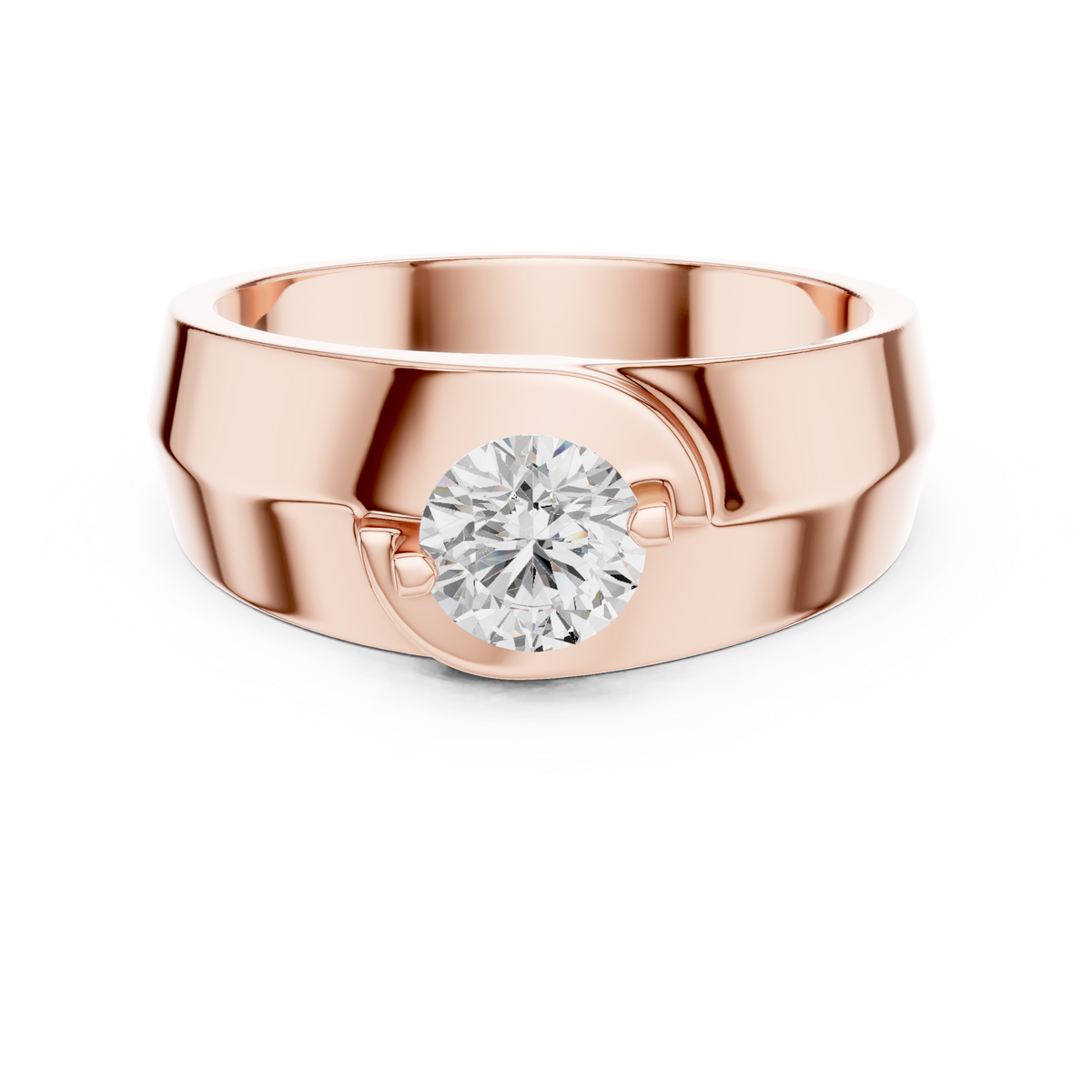 Round Shape Lab Grown Diamond Solitaire Vintage Fabulous Unique Type Diamond Ring for men Daily wear - HIGHCARAT DIAMONDS