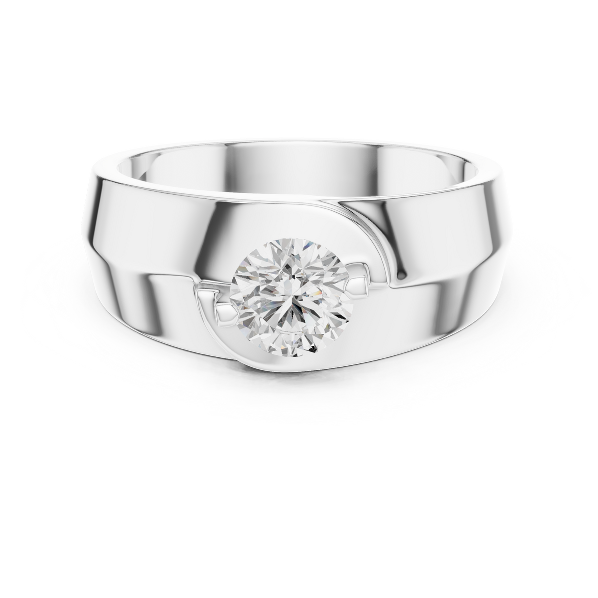 Round Shape Lab Grown Diamond Solitaire Vintage Fabulous Unique Type Diamond Ring for men Daily wear - HIGHCARAT DIAMONDS