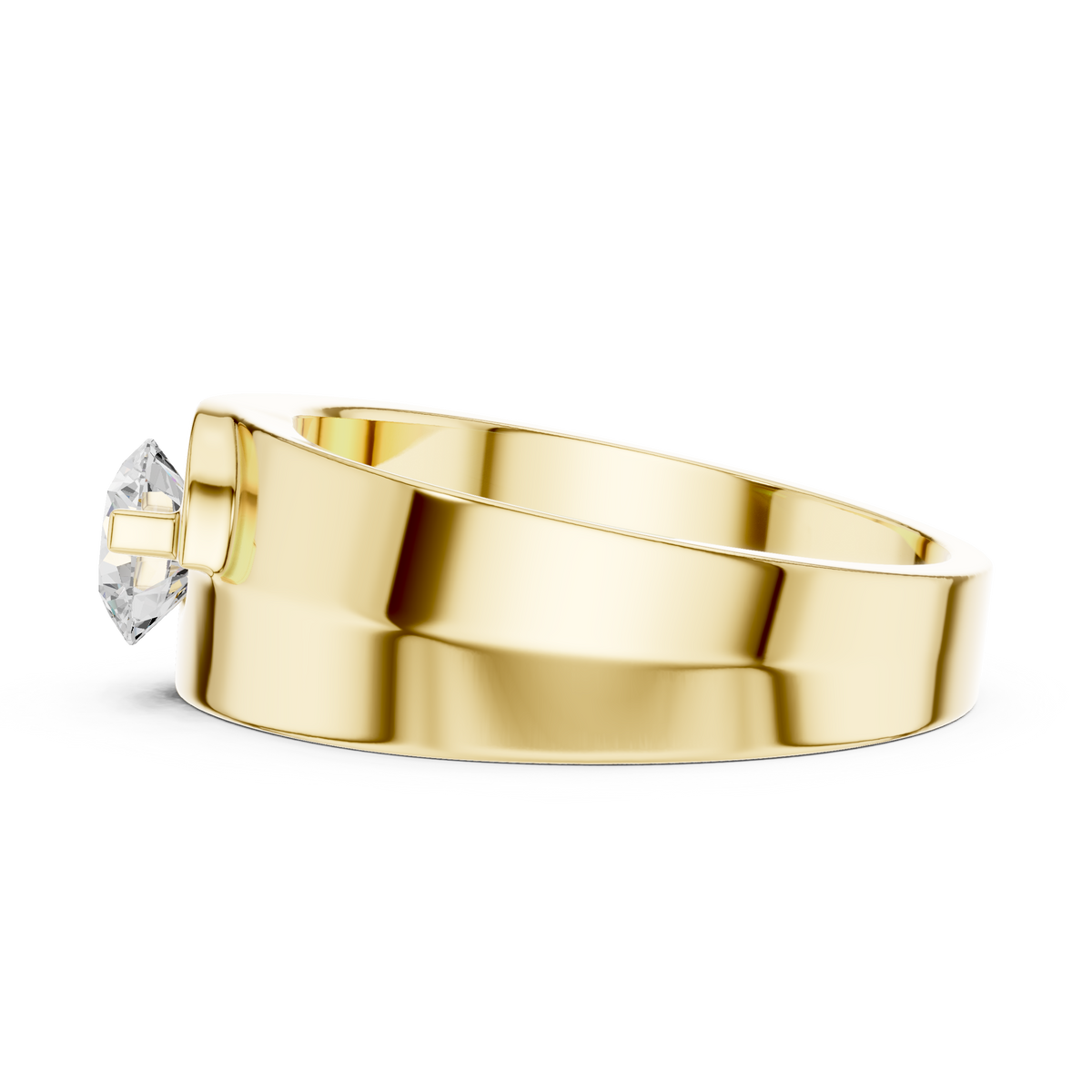 Round Shape Lab Grown Diamond Solitaire Vintage Fabulous Unique Type Diamond Ring for men Daily wear - HIGHCARAT DIAMONDS
