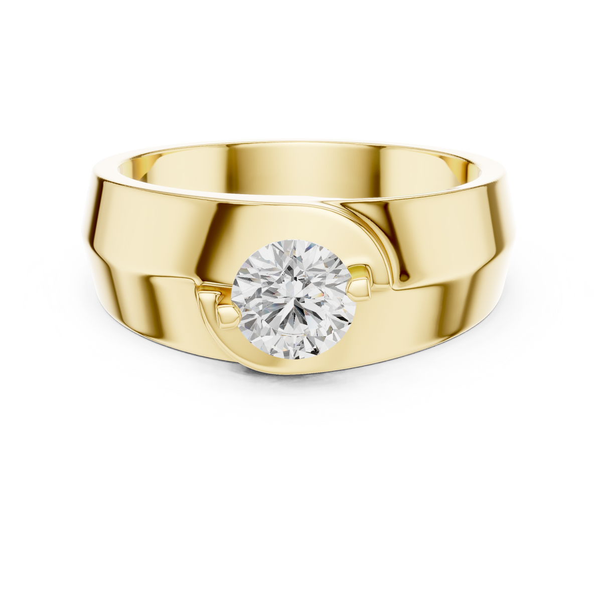 Round Shape Lab Grown Diamond Solitaire Vintage Fabulous Unique Type Diamond Ring for men Daily wear - HIGHCARAT DIAMONDS