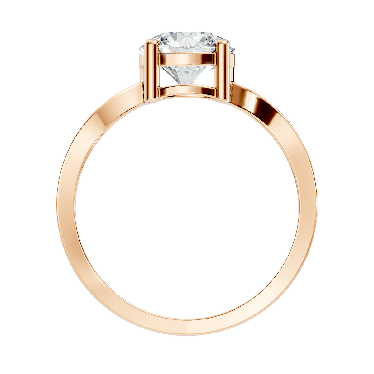 10K Solid Yellow Gold Round Cut Lab Grown Diamond Antique Solitaire Dainty Cluster Engagement  Ring For Her - HIGHCARAT DIAMONDS