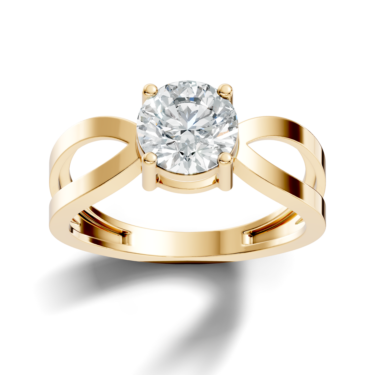 10K Solid Yellow Gold Round Cut Lab Grown Diamond Antique Solitaire Dainty Cluster Engagement  Ring For Her - HIGHCARAT DIAMONDS