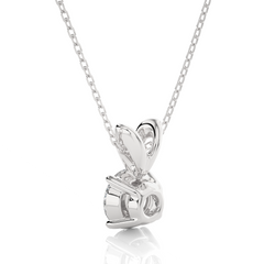 Round Cut Lab Grown Diamond Solitaire Pendant - HIGHCARAT DIAMONDS