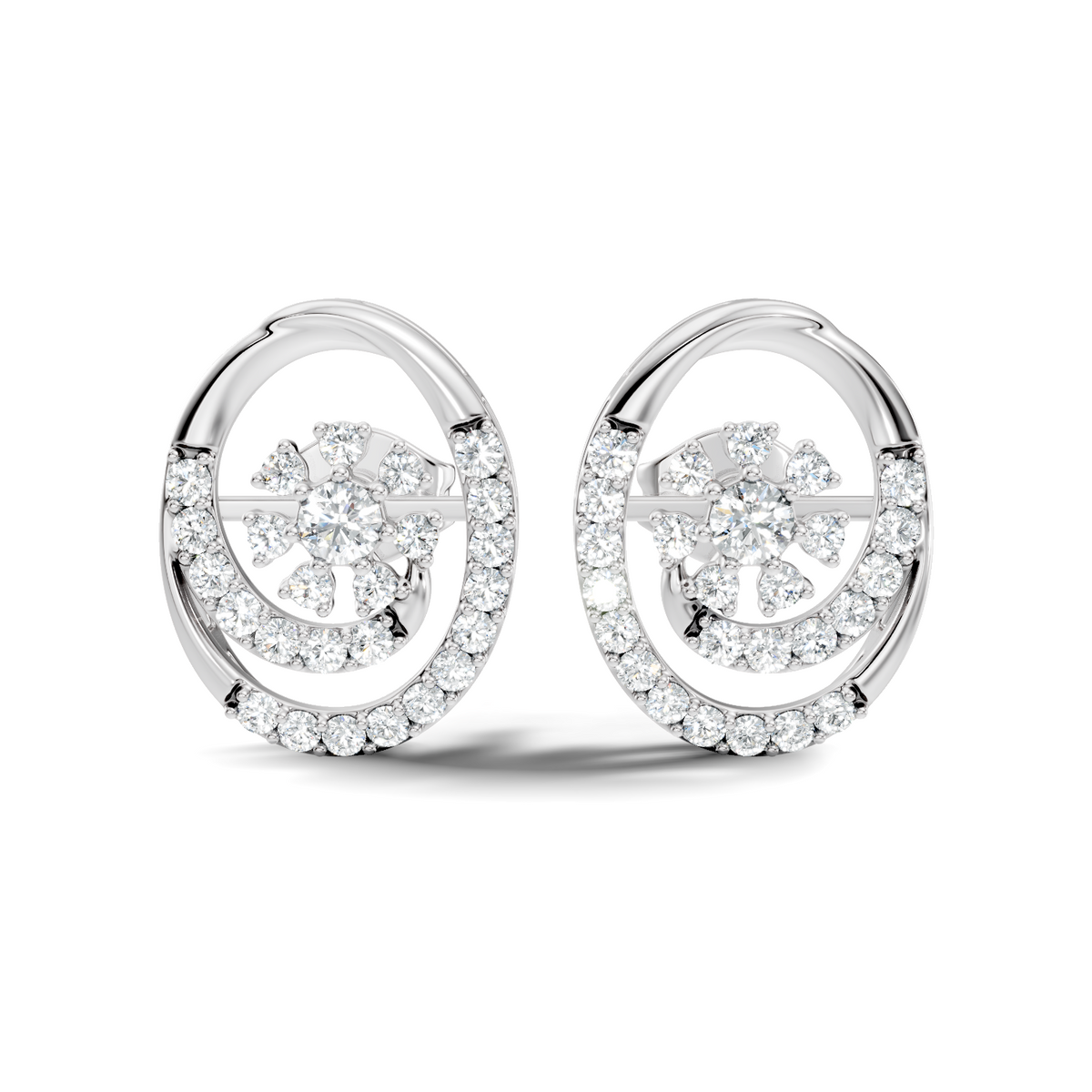 Round Shape Lab Grown- Natural Diamond Elegance Vintage Diamond 14k Solid Gold Earrings For  Daily Wear - HIGHCARAT DIAMONDS