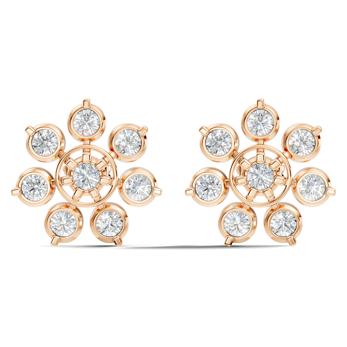 Stunning 2.64 Ct Round Diamond Earrings In 14K Solid Yellow Gold Gift Idea For Her - HIGHCARAT DIAMONDS