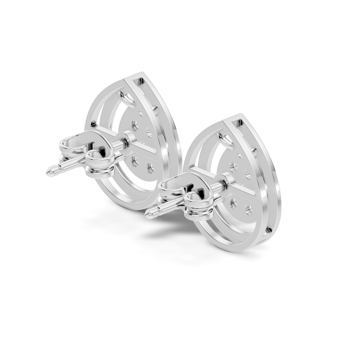 Elegant Round Cut Diamond Studs In 14K White Gold Trending Minimalist Design - HIGHCARAT DIAMONDS