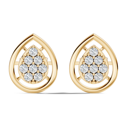 Elegant Round Cut Diamond Studs In 14K White Gold Trending Minimalist Design - HIGHCARAT DIAMONDS