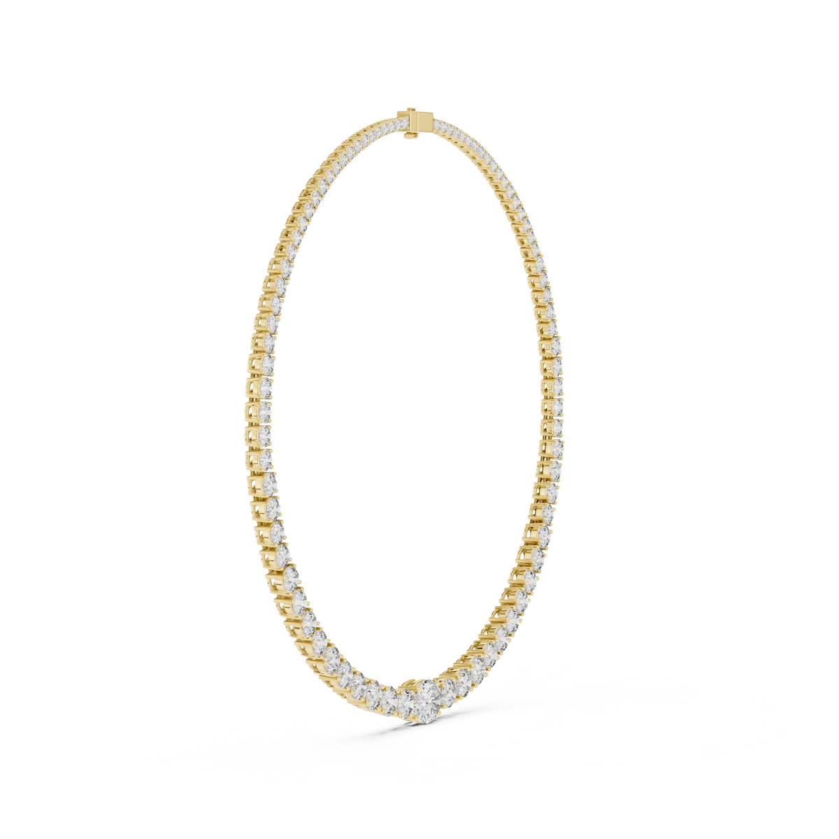 14k Solid Rose Gold Round & Oval Cut Lab Grown fantastic Vintage Diamond Necklace For Bridal Gift - HIGHCARAT DIAMONDS