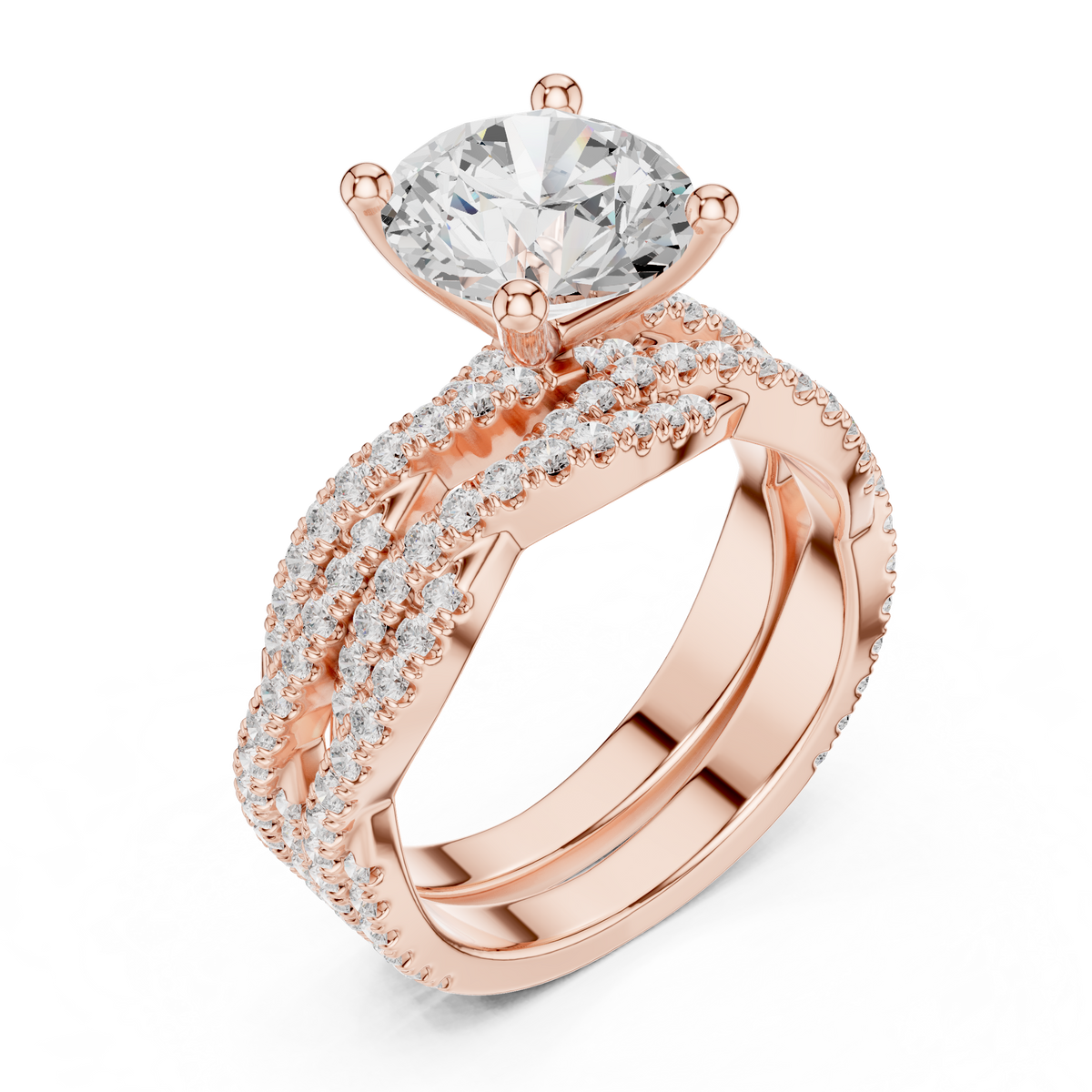 3.23 Carat Round Cut Diamond Ring Minimalist Round Accented Side Stones Ring For you In Every Occasion - HIGHCARAT DIAMONDS
