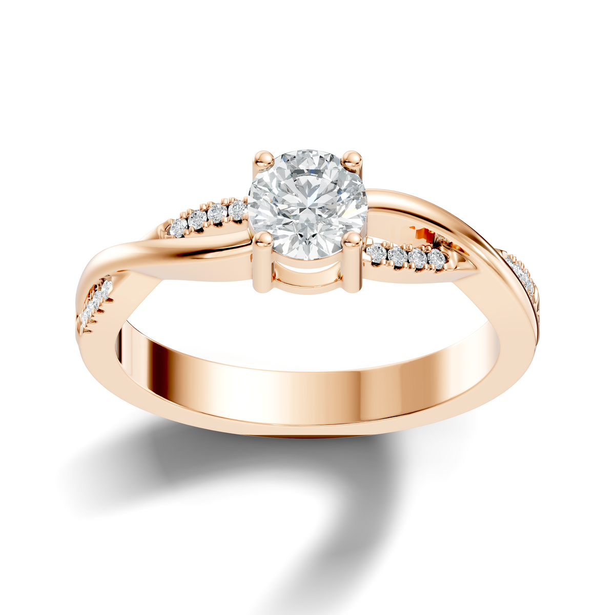 Round Cut Top Grade Lab Grown Diamond Vintage Solitaire Dainty Cluster Wedding Wear Ring For Women's - HIGHCARAT DIAMONDS