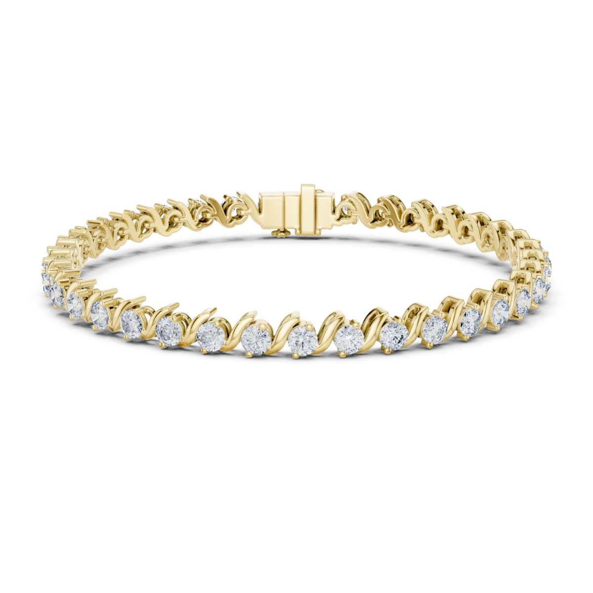 Round Cut Lab Grown Diamond Twisted Link Tennis Bracelet - HIGHCARAT DIAMONDS