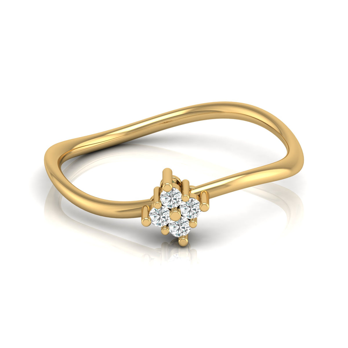 Round Cut Lab Grown Diamond Twisted Minimal Ring - HIGHCARAT DIAMONDS