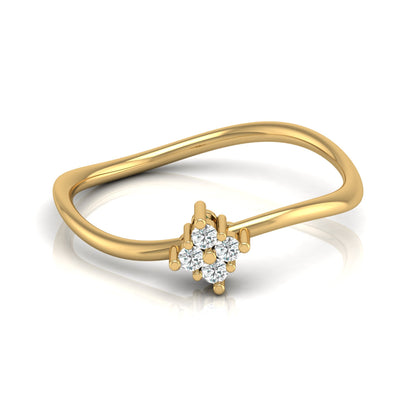 Round Cut Lab Grown Diamond Twisted Minimal Ring - HIGHCARAT DIAMONDS