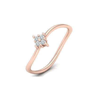 Round Cut Lab Grown Diamond Twisted Minimal Ring - HIGHCARAT DIAMONDS