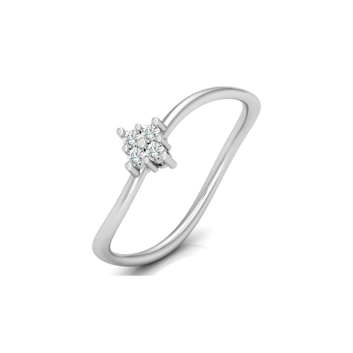 Round Cut Lab Grown Diamond Twisted Minimal Ring - HIGHCARAT DIAMONDS
