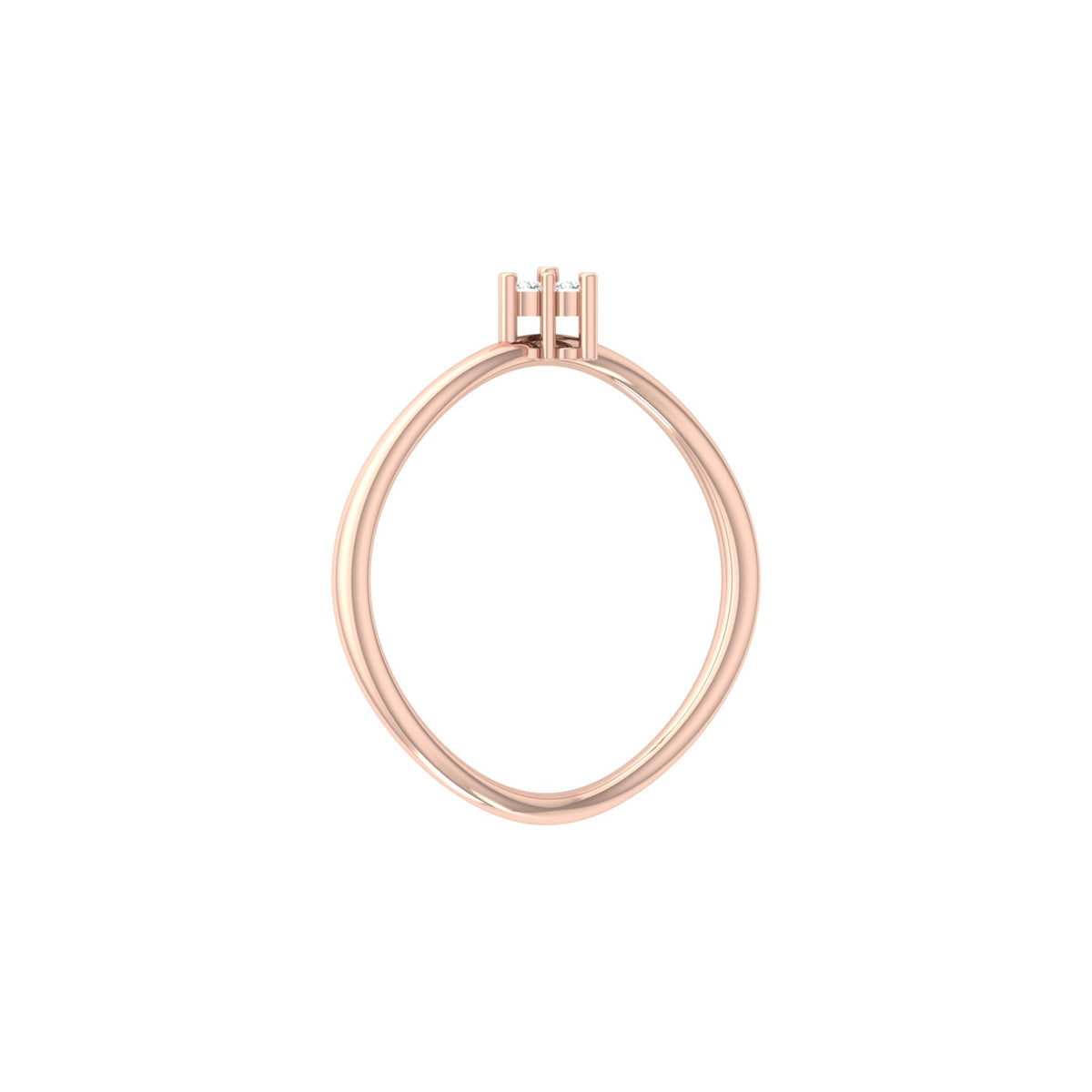 Round Cut Lab Grown Diamond Twisted Minimal Ring - HIGHCARAT DIAMONDS