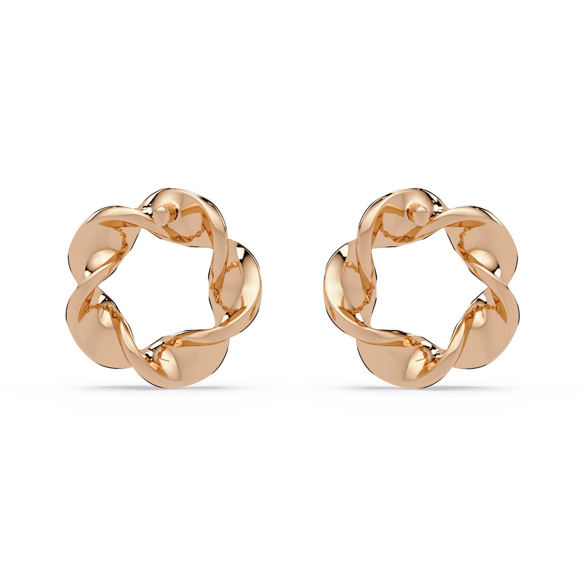 Round Cut Lab Grown Diamond Twisted Stud Earring - HIGHCARAT DIAMONDS