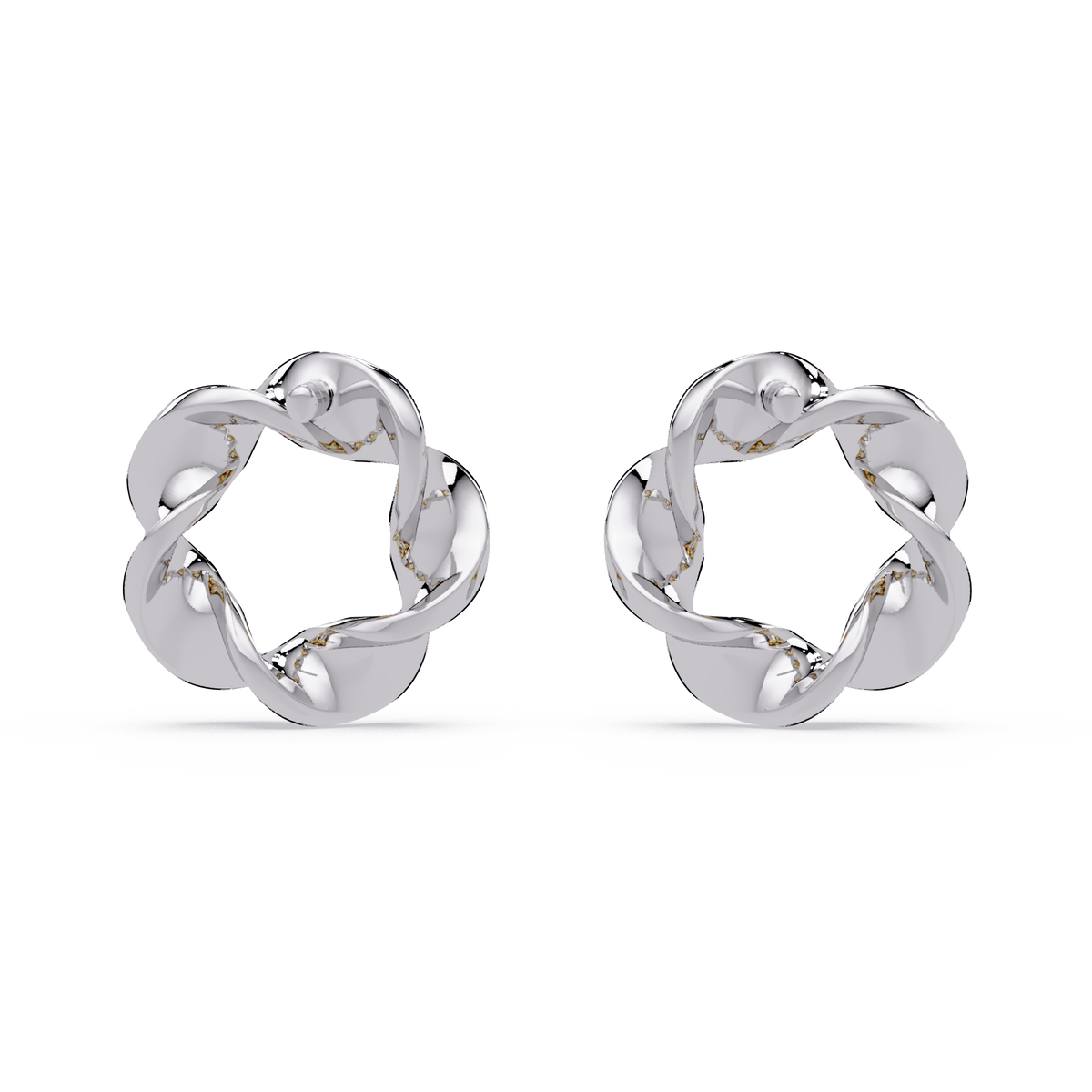 Round Cut Lab Grown Diamond Twisted Stud Earring - HIGHCARAT DIAMONDS