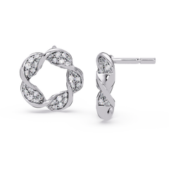 Round Cut Lab Grown Diamond Twisted Stud Earring - HIGHCARAT DIAMONDS