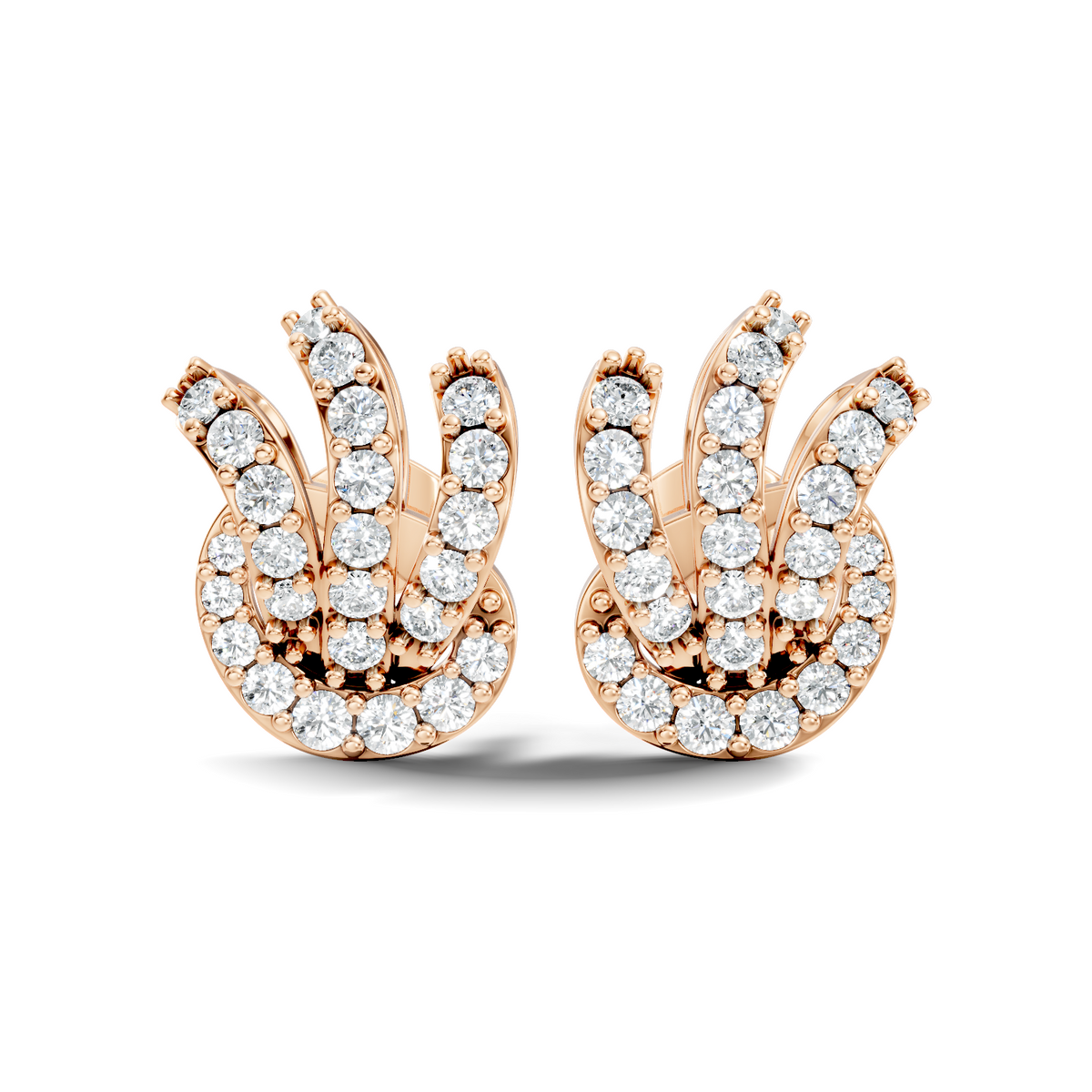 14k Solid Gold Round Shape Lab grown Diamond  Shinning Vintage Diamond Earrings For Her - HIGHCARAT DIAMONDS
