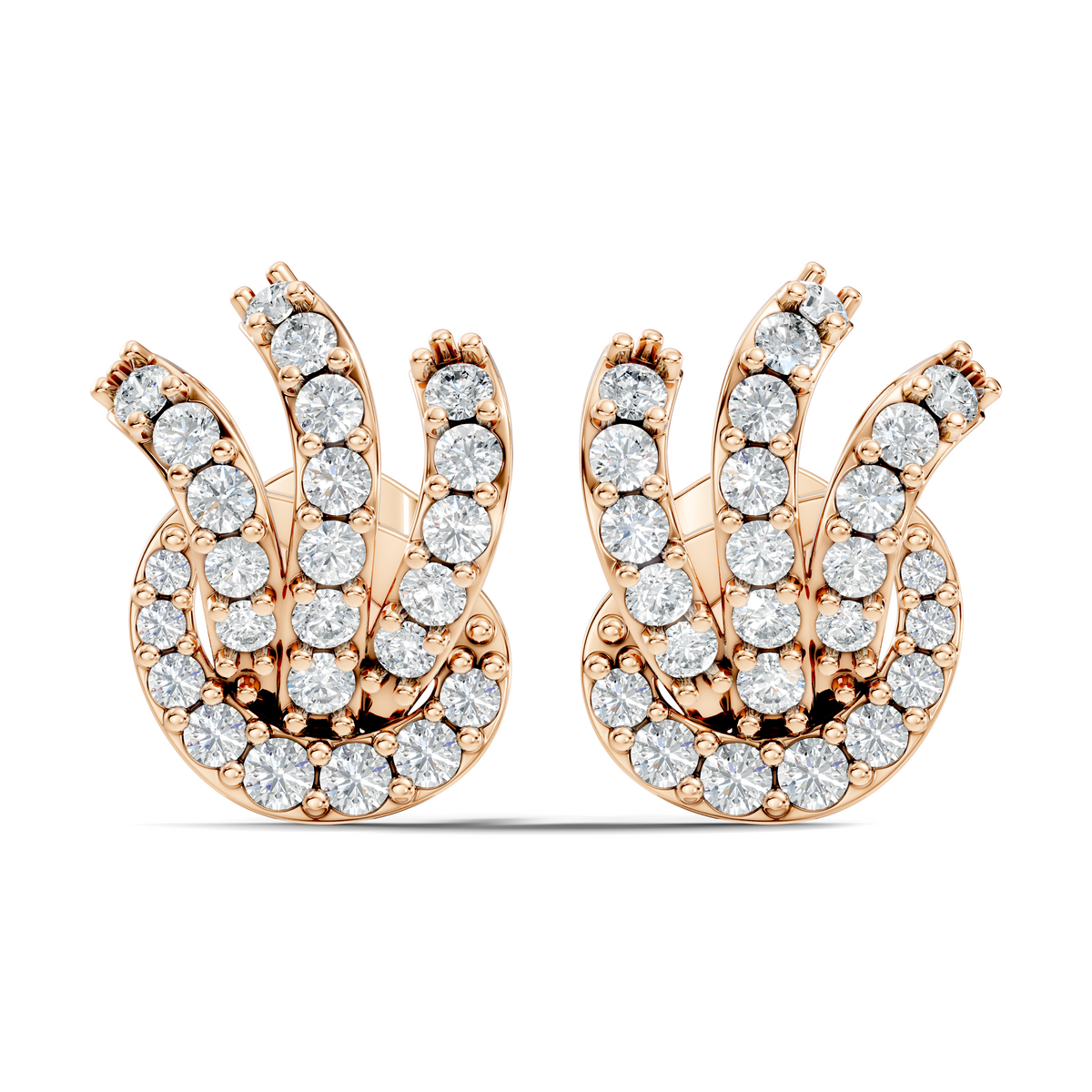 14k Solid Gold Round Shape Lab grown Diamond  Shinning Vintage Diamond Earrings For Her - HIGHCARAT DIAMONDS