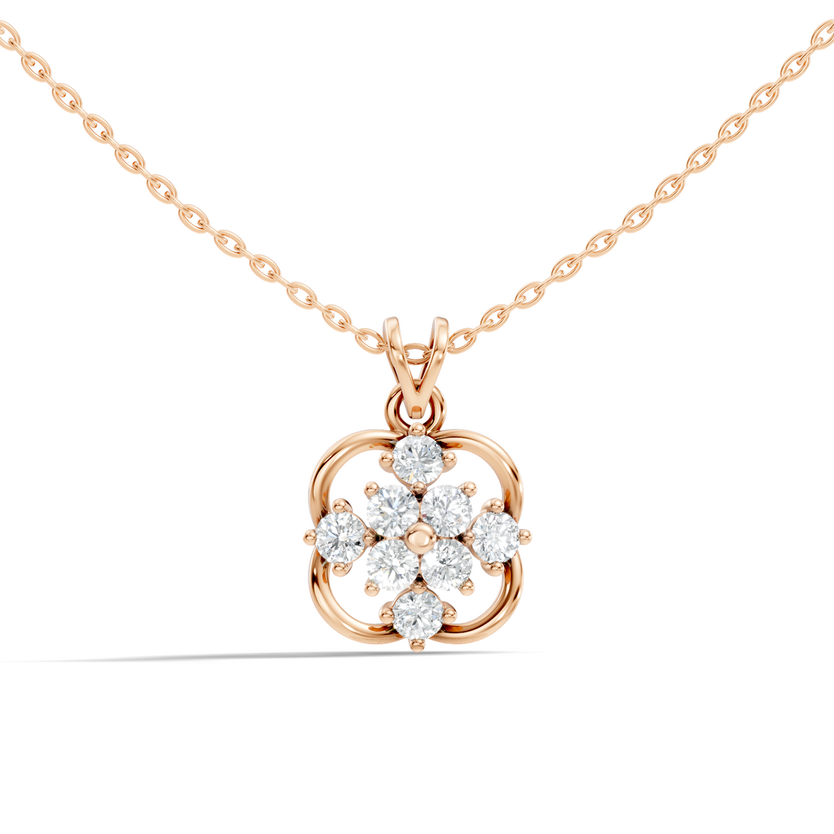 Unique Round Cut Diamond Pendant In 14K Solid Gold Personalized Jewelry For Women's - HIGHCARAT DIAMONDS