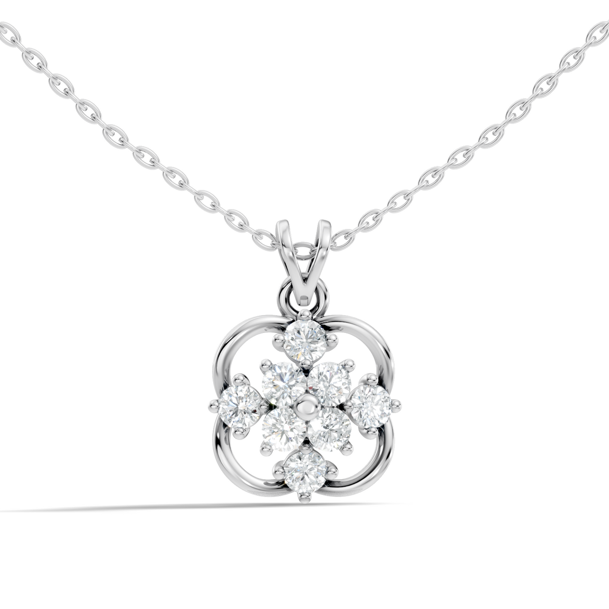 Unique Round Cut Diamond Pendant In 14K Solid Gold Personalized Jewelry For Women's - HIGHCARAT DIAMONDS