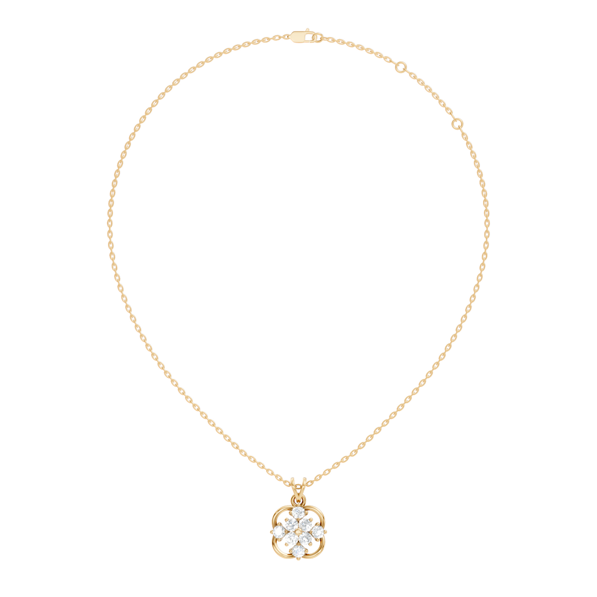 Unique Round Cut Diamond Pendant In 14K Solid Gold Personalized Jewelry For Women's - HIGHCARAT DIAMONDS