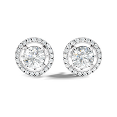 2.12 Ct Lab Grown Diamond Round Shape Minimalist New Classic Diamond Earrings For Wedding Wear - HIGHCARAT DIAMONDS