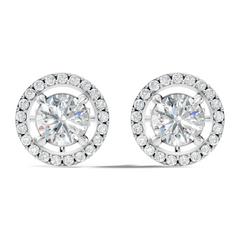 2.12 Ct Lab Grown Diamond Round Shape Minimalist New Classic Diamond Earrings For Wedding Wear - HIGHCARAT DIAMONDS