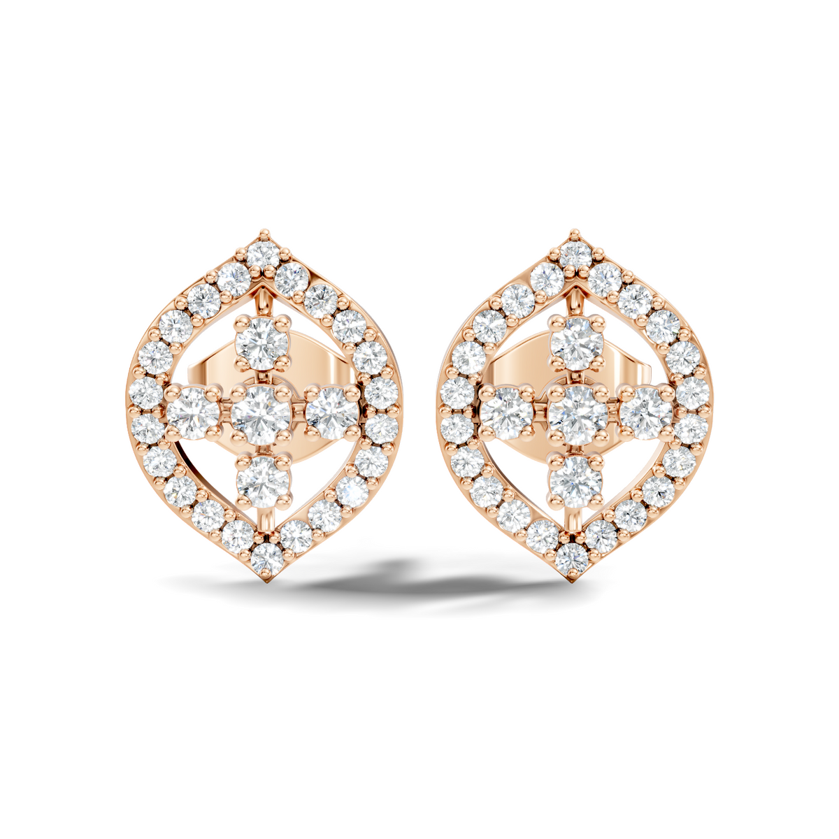 10k Solid White Gold Round Shape Lab Grown & Natural Diamond New Every Sparkle Diamond Earrings For Her - HIGHCARAT DIAMONDS
