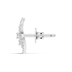 10k Solid White Gold Round Shape Lab Grown & Natural Diamond New Every Sparkle Diamond Earrings For Her - HIGHCARAT DIAMONDS