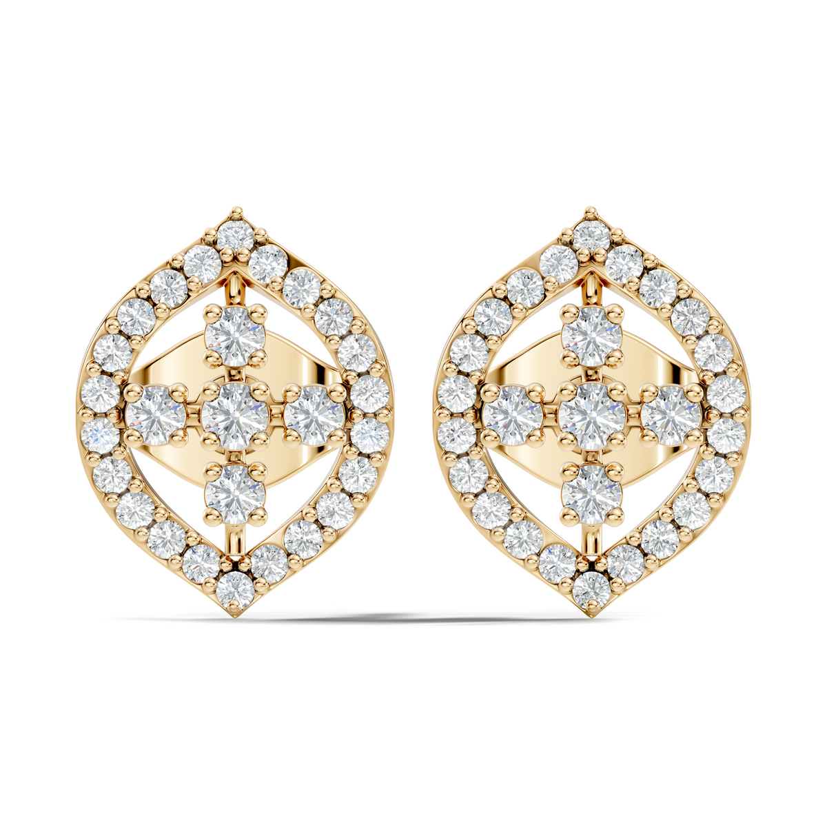 10k Solid White Gold Round Shape Lab Grown & Natural Diamond New Every Sparkle Diamond Earrings For Her - HIGHCARAT DIAMONDS
