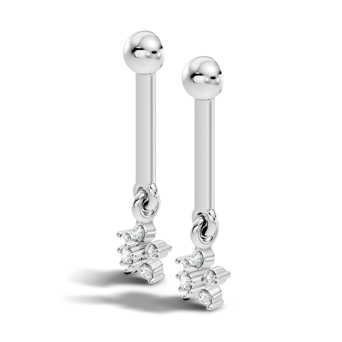 Round Shape Lab Grown & Natural Diamond 10k Solid Gold Very Classic shiny Earrings For Her - HIGHCARAT DIAMONDS