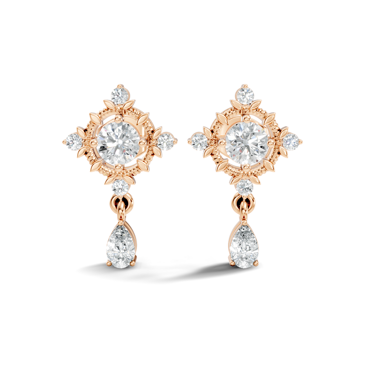 Natural & Lab Grown Round And Pear Shape Diamond For Classic Vintage Sparkling Diamond Earrings - HIGHCARAT DIAMONDS