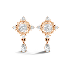 Natural & Lab Grown Round And Pear Shape Diamond For Classic Vintage Sparkling Diamond Earrings - HIGHCARAT DIAMONDS