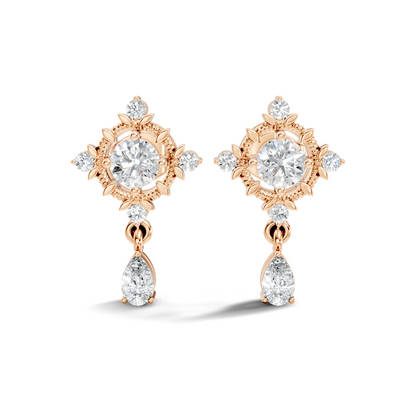 Natural & Lab Grown Round And Pear Shape Diamond For Classic Vintage Sparkling Diamond Earrings - HIGHCARAT DIAMONDS